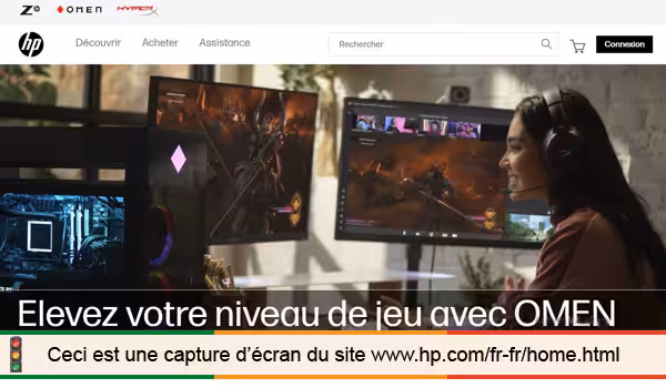 Capture d'écran du site HP pour le dépannage de l'imprimante