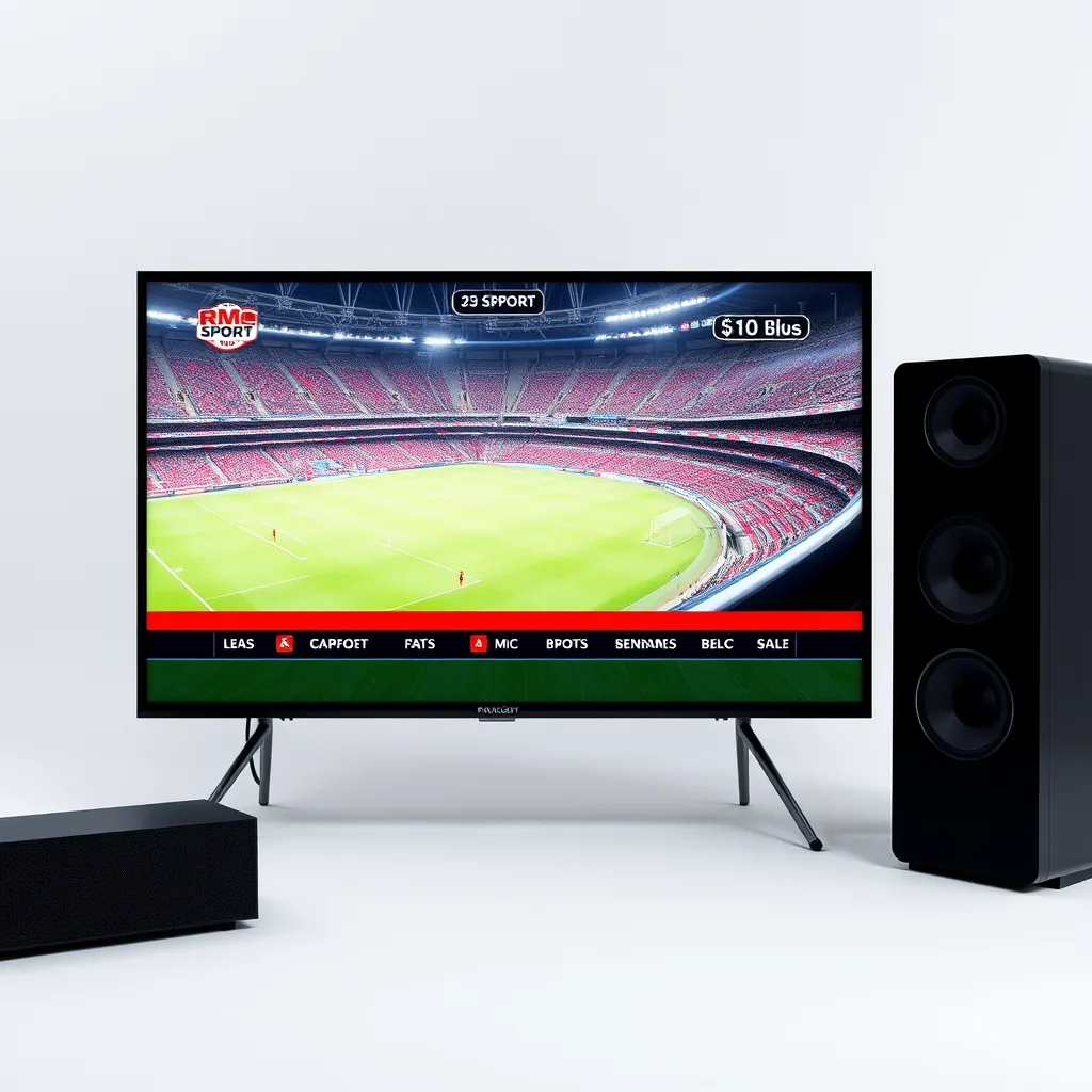 Télévision diffusant la chaîne RMC Sport