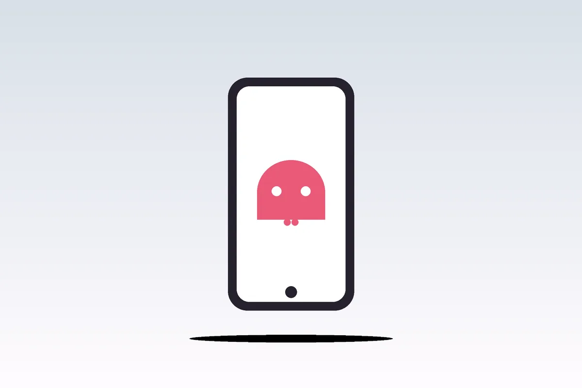 Smartphone avec l'application Snapchat en panne
